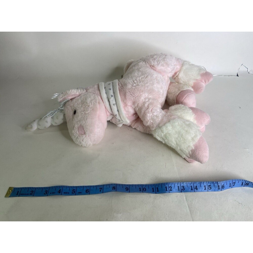 Vintage Commonwealth Unicorn Pink Pastel Rainbow Yarn Sparkle Stuffed Animal Toy - Picture 14 of 15